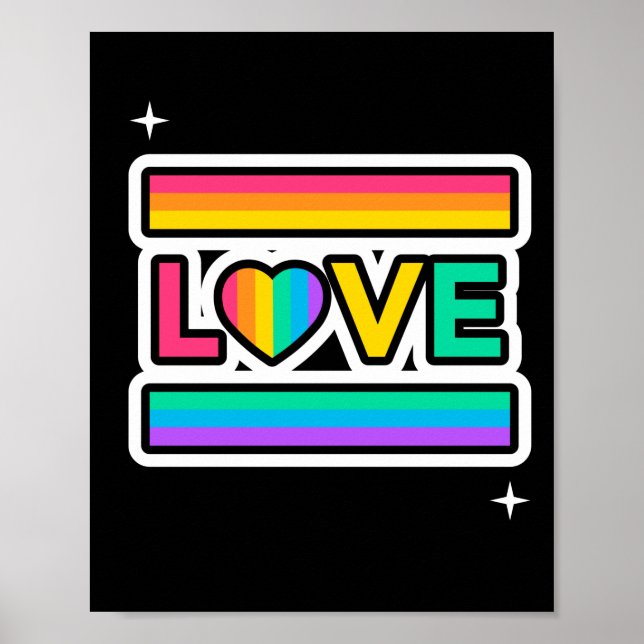 Póster Amor. Amor arcoiris. Orgullo lgbtq. (Frente)