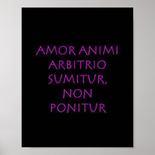 Póster Amor animi arbitrio sumitur non ponitur