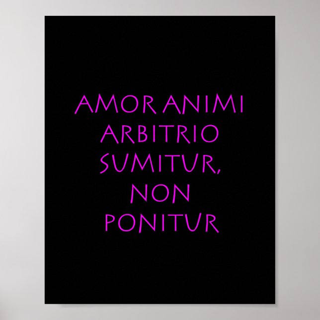 Póster Amor animi arbitrio sumitur non ponitur (Frente)