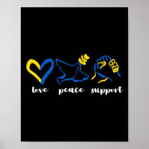 Póster Amor Apoyo Paz Ucrania Conciencia Corazón Unidad M