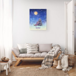 Póster Amor, Bebé Hipopótamo y su Madre