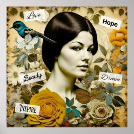 Póster Amor, Belleza, Inspire, Sueño y Esperanza Dama Vin