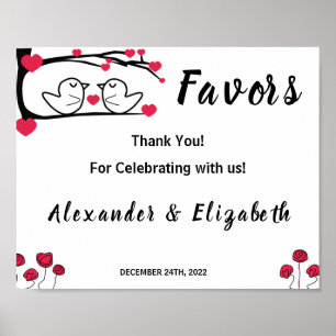 Póster Amor Bird Favor Boda Bridal Shower Poster