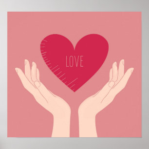 Póster Amor cardíaco valentina chica rosa rubor