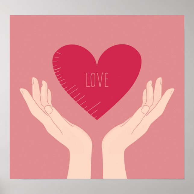 Póster Amor cardíaco valentina chica rosa rubor (Frente)