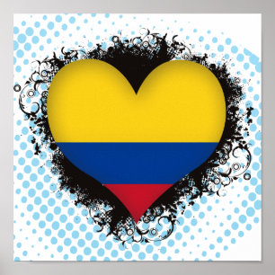 Póster Amor Colombia del vintage I