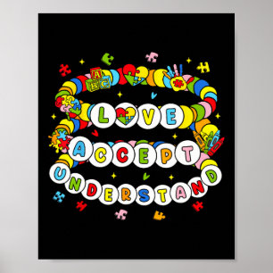 Póster Amor Conciencia Comprender Autismo Aceptar Autismo