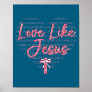Póster Amor Coqueto Como Jesús Día de San Valentín Corazó
