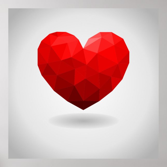 Póster Amor corazón bajo polinismo valentina (Frente)