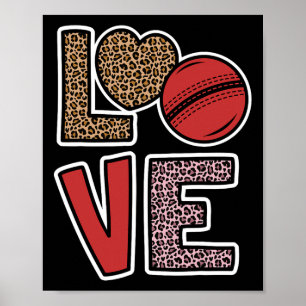 Póster Amor Cricket Lindo Amante del Cricket Jugadora de