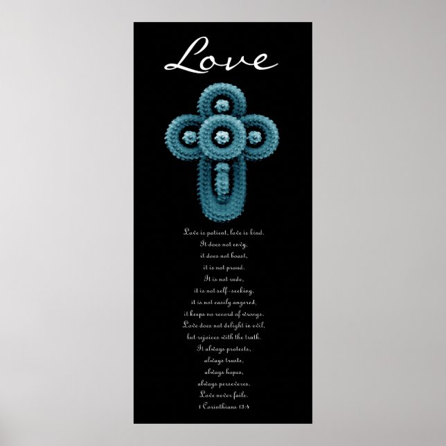 Póster Amor - Cruz Rosa Azul (Frente)