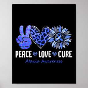 Póster Amor Cure Ataxia Awareness Mes Blue Sunflower Ri