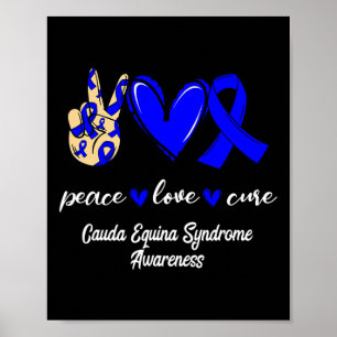 Póster Amor Cure Cauda Síndrome Equina Azul Conciencia