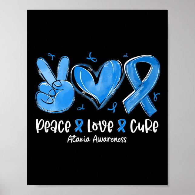 Póster Amor Cure Cinta Azul Ataxia Conciencia (Frente)