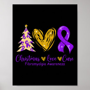 Póster Amor Cure Cinta púrpura Fibromialgia Conciencia 1
