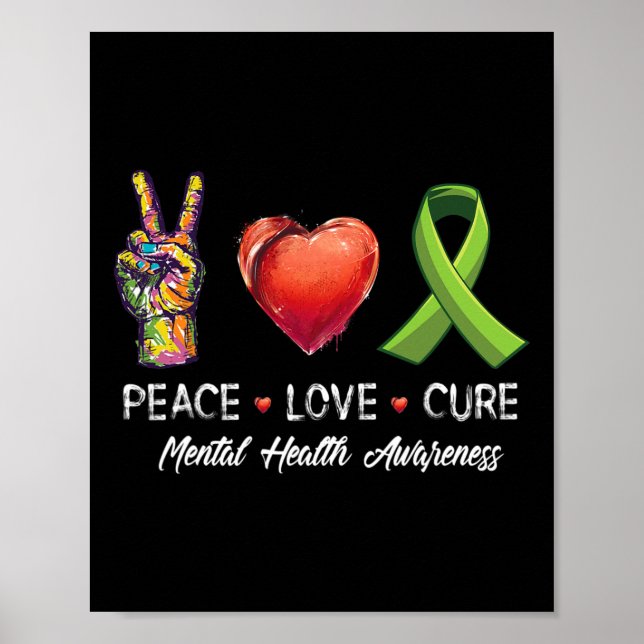 Póster Amor Cure Conciencia sobre la salud mental Hombres (Frente)