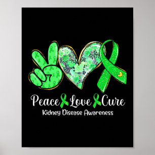 Póster Amor Cure Cure Cinta Verde Enfermedad renal Sensib