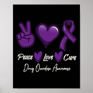 Póster Amor Cure Púrpura Sobredosis de Medicamentos Conci