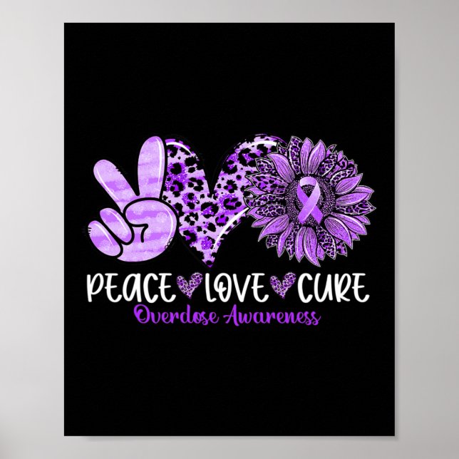 Póster Amor Cure Sunflower Leopardo Sobredosis Conciencia (Frente)