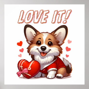 Póster Amor de Corgi Adorable