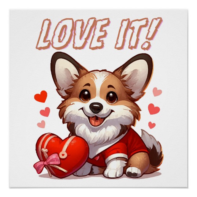 Póster Amor de Corgi Adorable (Anverso)