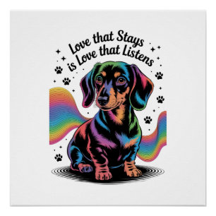 Póster Amor de Dachshund que permanece es amor que escuch