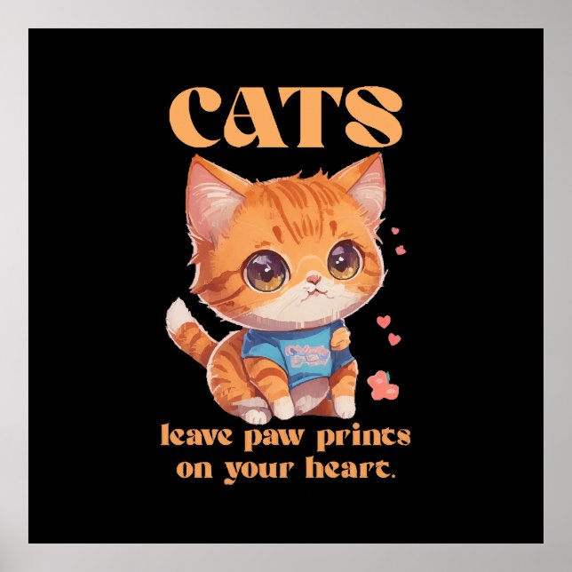 Póster amor de gatito lindo (Frente)
