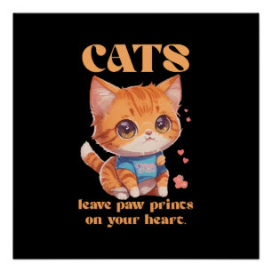 Póster amor de gatito lindo