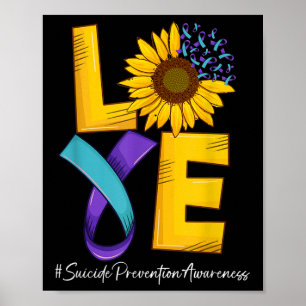 Póster Amor de Girasol Cinta Azul y Púrpura Suicidio Pr