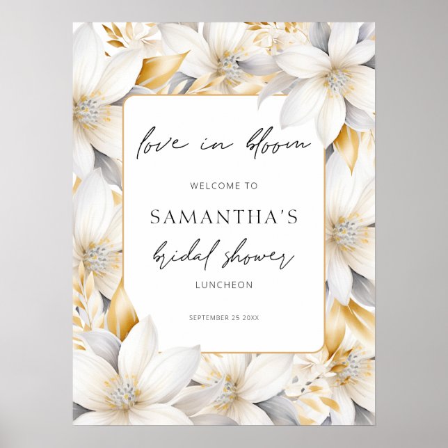 Póster Amor De La Frontera Floral En La Bebé Bienvenida D (Frente)