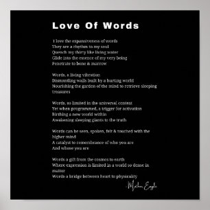 Póster Amor de las palabras escritor poema poesía poster