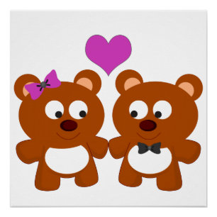 Póster Amor de Osito de Peluche