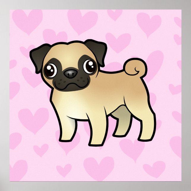 Póster Amor de pug (Frente)