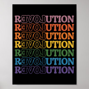 Póster Amor de Revolución Retro Groovy Estilo Vintage 70s