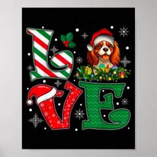Póster Amor de sombrero de Santa Cavalier King Charles Sp