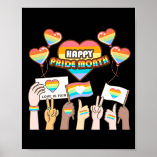 Póster Amor del orgullo. El amor es justo. Mes del orgull