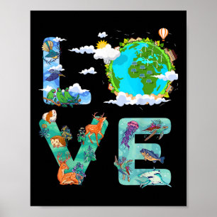 Póster Amor Día Mundial de la Tierra Día del Medio Ambien