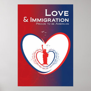 Póster Amor e inmigración - los E.E.U.U.
