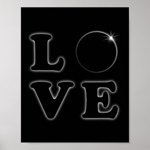 Póster Amor Eclipse Solar Total 04 08 2024 Totalidad