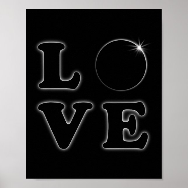 Póster Amor Eclipse Solar Total 04 08 2024 Totalidad (Frente)