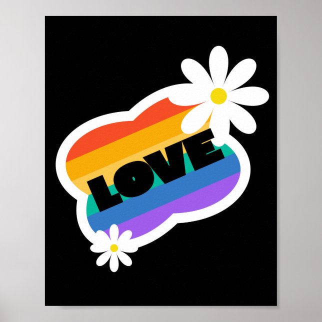 Póster Amor. El amor es el amor. LGTB+Orgullo. Arcoíris. (Frente)