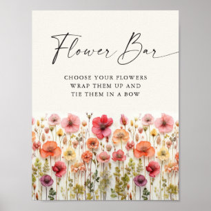 Póster Amor En Bloom Bridal Ducha Flor Bar Rótulo