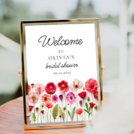 Póster Amor En Bloom Flor Silvestre Bienvenida A La Ducha