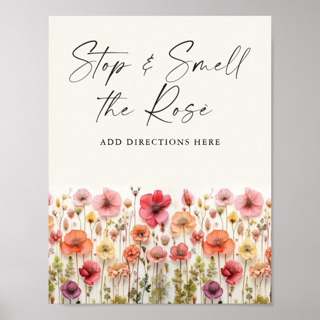 Póster Amor En Bloom Novias Ducha Rosa Bar Rótulo (Frente)