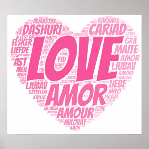 Póster Amor en diferentes idiomas del mundo