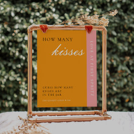 Póster Amor en el primer espritz cuántos besos Rótulo de 