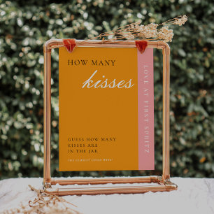 Póster Amor en el primer espritz cuántos besos Rótulo de