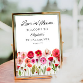 Póster Amor En Flor Silvestre Bienvenida En Ducha Bridal
