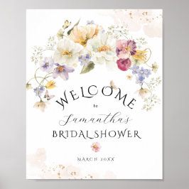 Póster Amor en flor Wildflower Rustic Bridal Shower