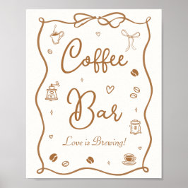 Póster Amor en Infusión Puestos de Café para Despedida de